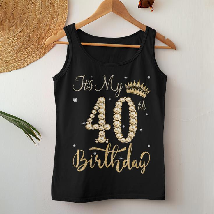 It's My 40Th Birthday Queen 40 Year Old Diamond Crown Women Tank Top Funny Gifts