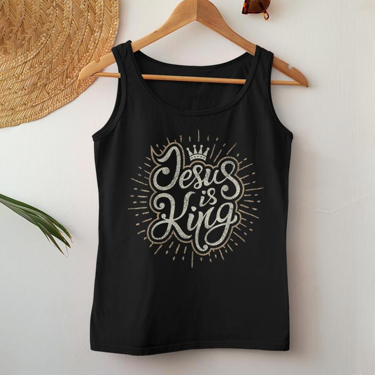 Jesus Is King Bible Faith Graphic Christian Women Tank Top Funny Gifts
