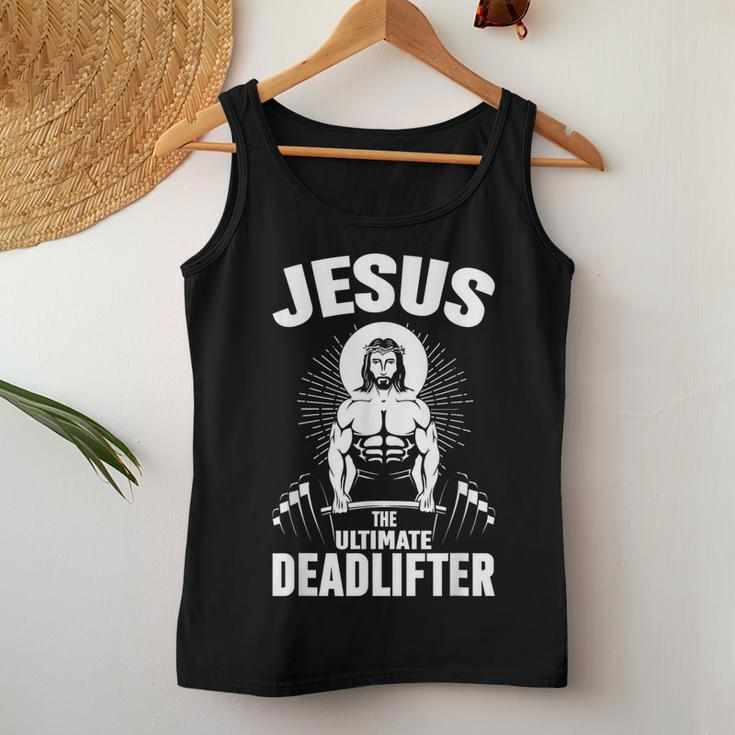 Jesus The Ultimate Deadlifter Christian Weightlifting Women Tank Top Unique Gifts