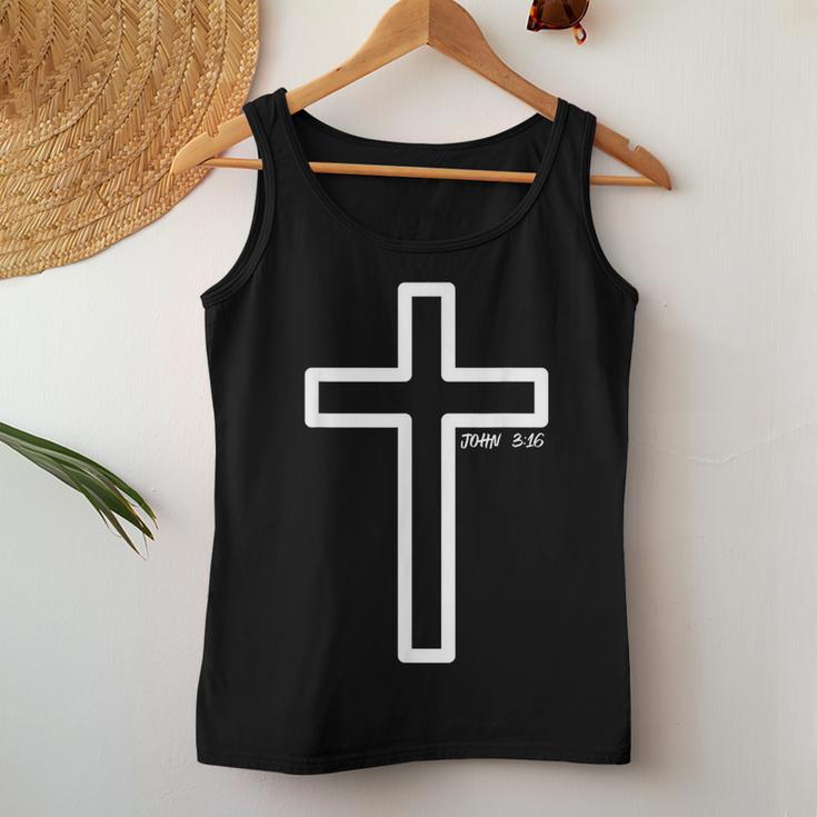 John 316 Christian Cross Bible Verse Women Tank Top Unique Gifts