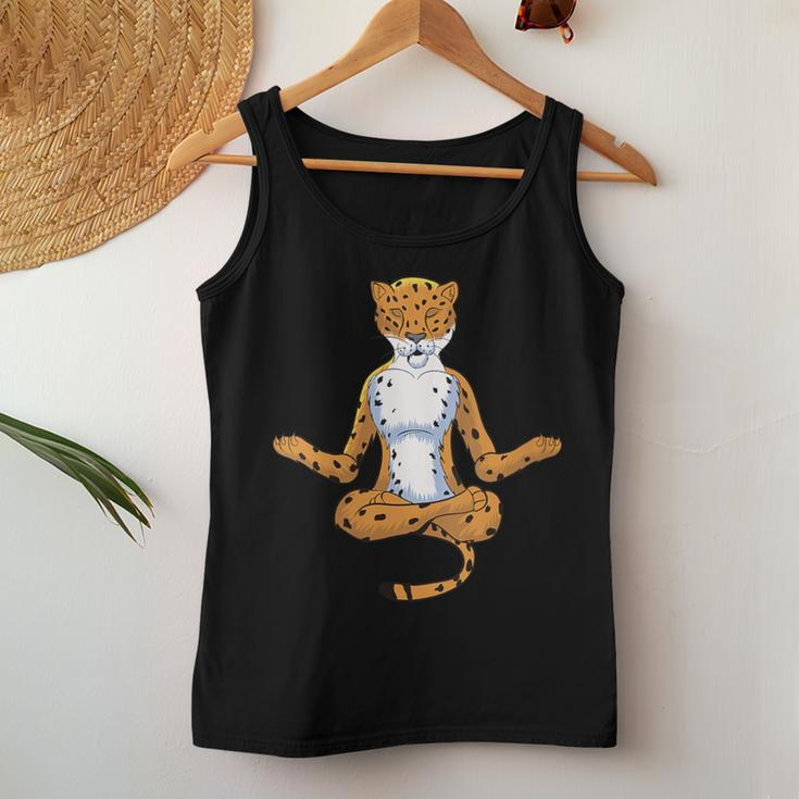 Jungle Yoga Zen Large Cat Cheetah Meditate Yogi Namaste Women Tank Top Unique Gifts