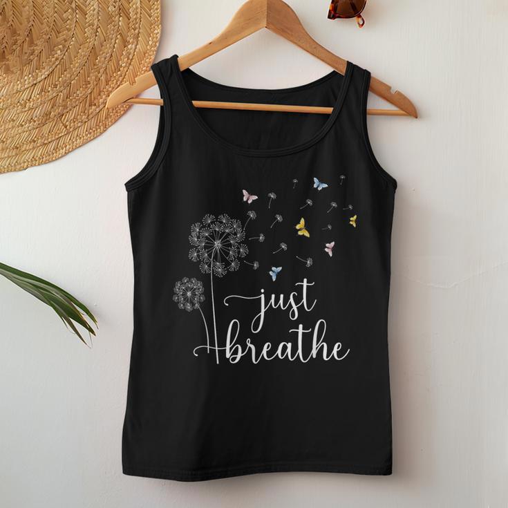 Just Breathe Dandelion And Buterflies Summer Top Women Tank Top Unique Gifts