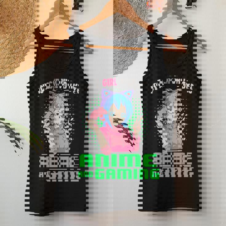 Just A Girl Who Loves Anime And Gaming Gamer Girl Women Tank Top Personalized Gifts