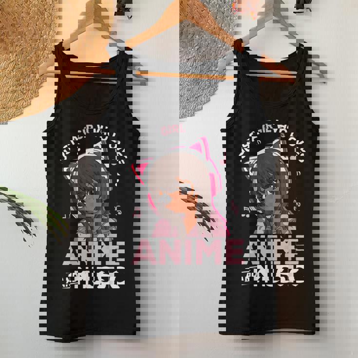Just A Girl Who Loves Anime And Music Black Girl Anime Merch Women Tank Top Personalized Gifts