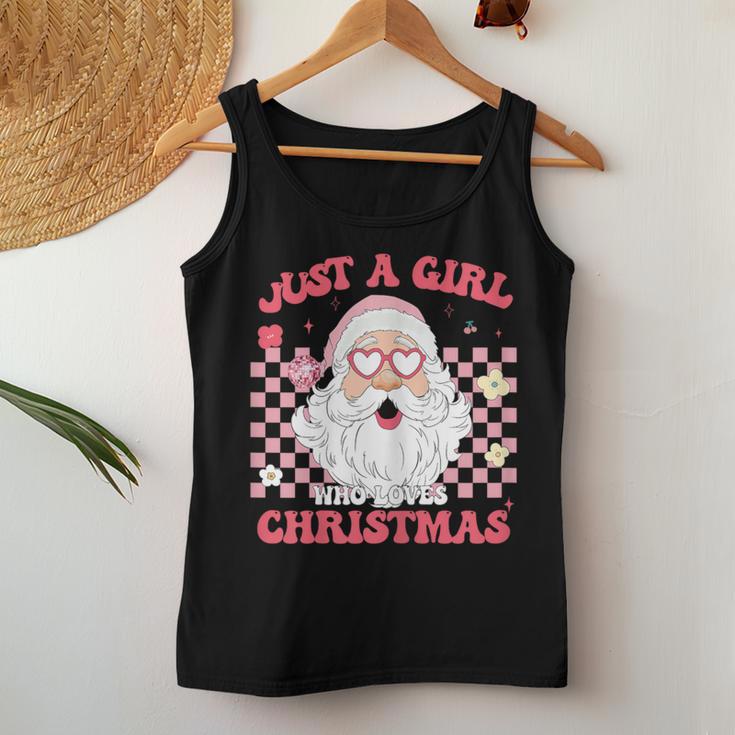 Just A Girl Who Loves Christmas Xmas Creative Santa Women Tank Top Unique Gifts