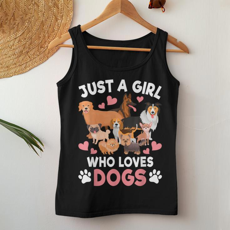 Just A Girl Who Loves Dogs Puppy Dog Lover Girls Toddlers Women Tank Top Personalized Gifts