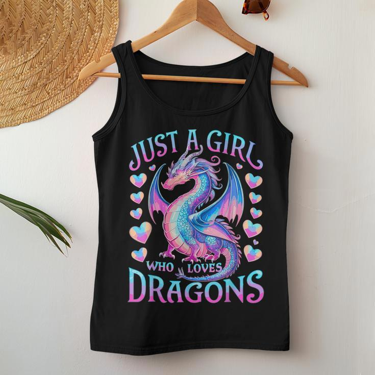 Just A Girl Who Loves Dragons Cute Dragon Women Tank Top Funny Gifts
