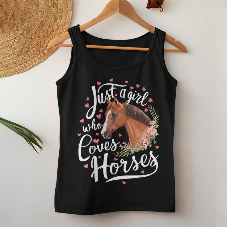 Just A Girl Who Loves Horses Horse Women Tank Top Funny Gifts