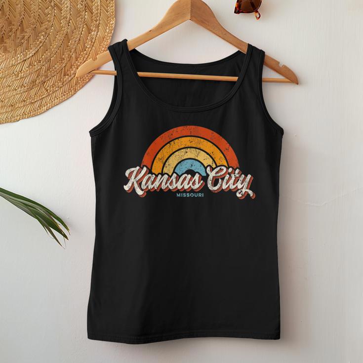 Kansas City Missouri Mo Vintage Rainbow Retro 70S Women Tank Top Unique Gifts