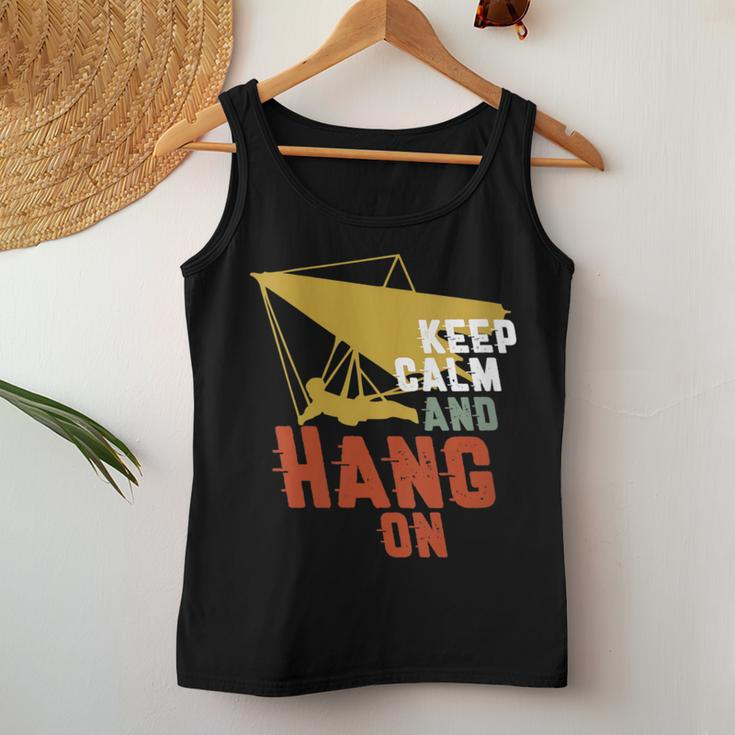 Keep Calm And Hang On Hang Gliding And Kite Surfing Women Tank Top Unique Gifts