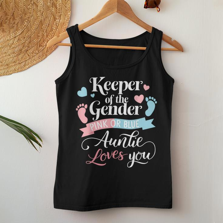 Keeper Of The Gender Loves Aunt You Auntie Baby Announcement Women Tank Top Unique Gifts