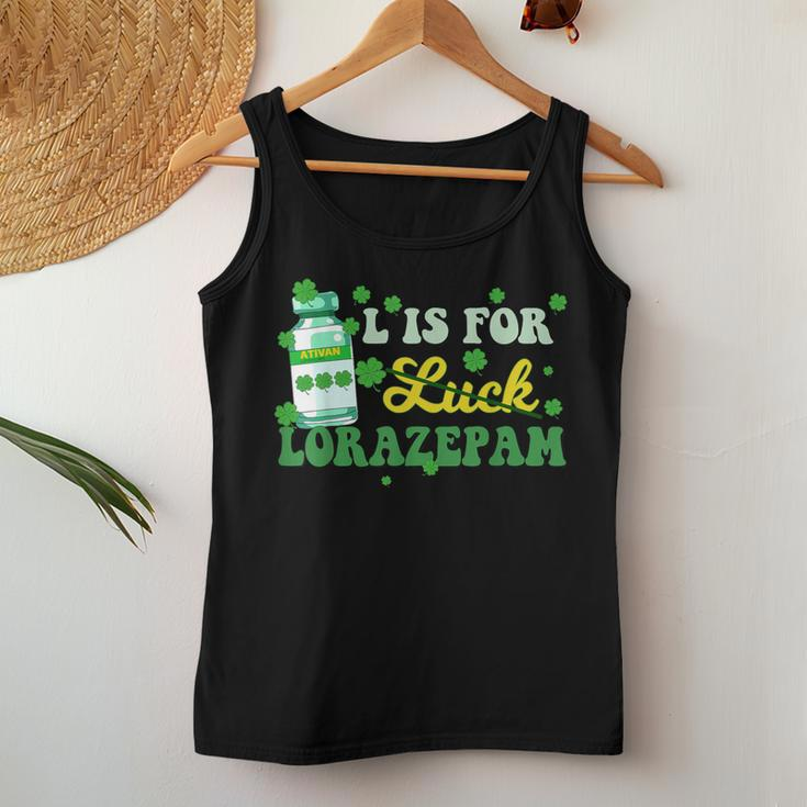 L Is For Luck Lorazepam St Patrick's Day Nurse Pharmacist Women Tank Top Personalized Gifts