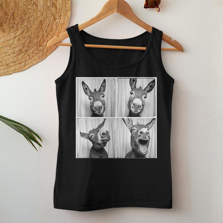 Laughing Donkey Face Quirky Farm Farming Donkey Women Tank Top Funny Gifts