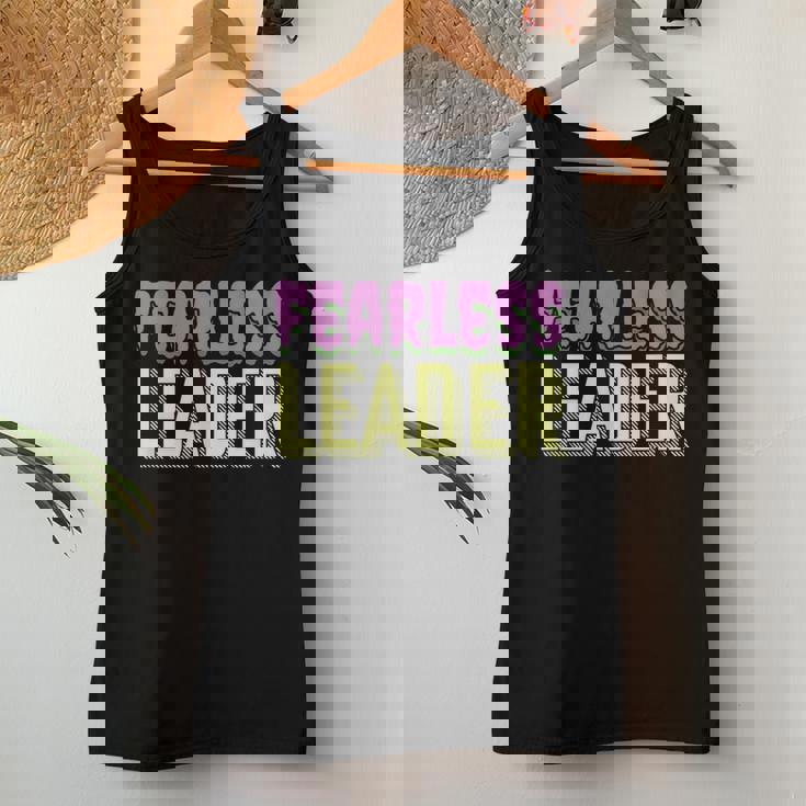 Leader Teacher Leadership Skills Leading People Fearless Women Tank Top Unique Gifts
