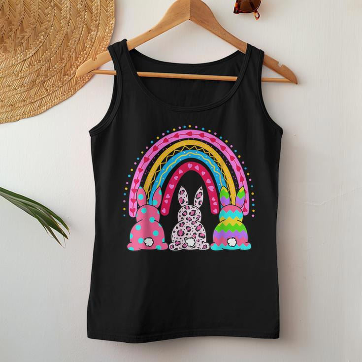 Leopard Rainbow Easter Bunny Rabbit Cute Happy Easter Women Tank Top Unique Gifts