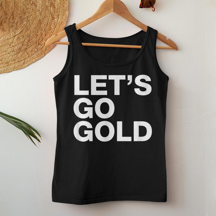 Let's Go Gold Saying Sports Team Mom Dad Humor Women Tank Top Unique Gifts