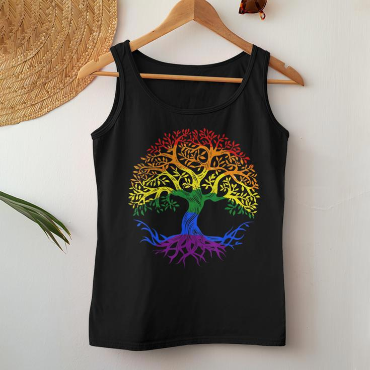 Lgbt Pride Month Tree Life Rainbow Gay Lesbian Women Tank Top Unique Gifts