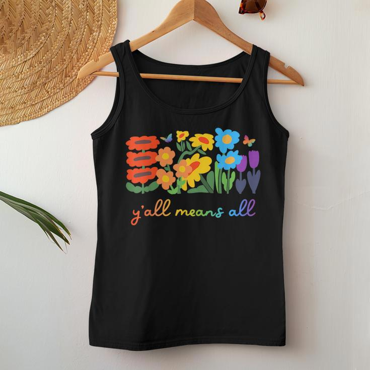 Lgbtq Diversity Y'all Pride Means All Flower Women Tank Top Funny Gifts