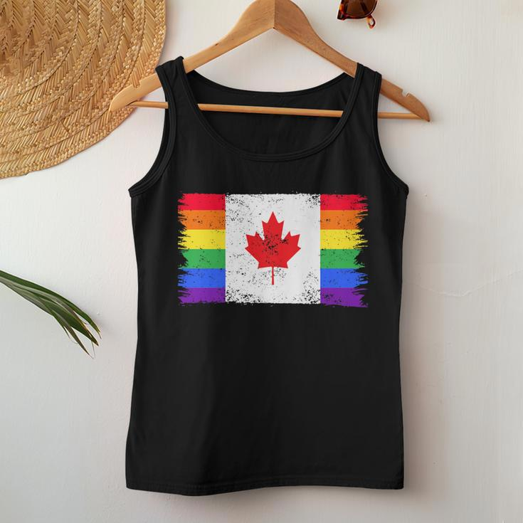 Lgbtq Rainbow Flag Of Canada Canadian Gay Pride Women Tank Top Unique Gifts