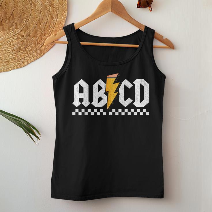 Lightning Pencil Rock'n Roll Abcd Teacher Back To School Kid Women Tank Top Unique Gifts