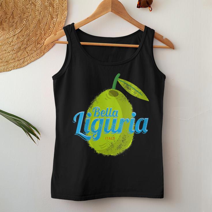 Liguria Retro Olive Italy Vintage Souvenir Women Tank Top Unique Gifts