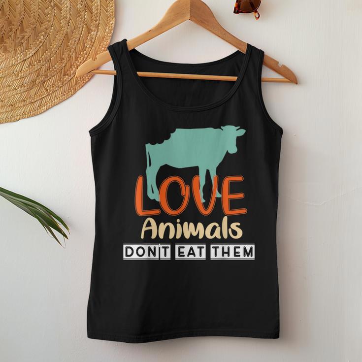 Love Animals Don't Eat Them Vegetarian Be Kind To Animals Women Tank Top Unique Gifts