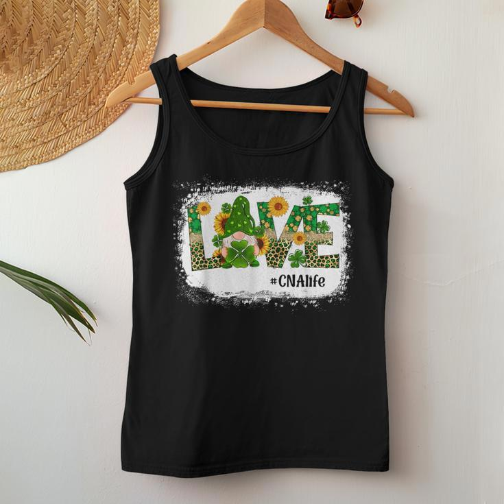 Love Cna Nurse Life Gnome Sunflower St Patrick's Day Women Tank Top Personalized Gifts