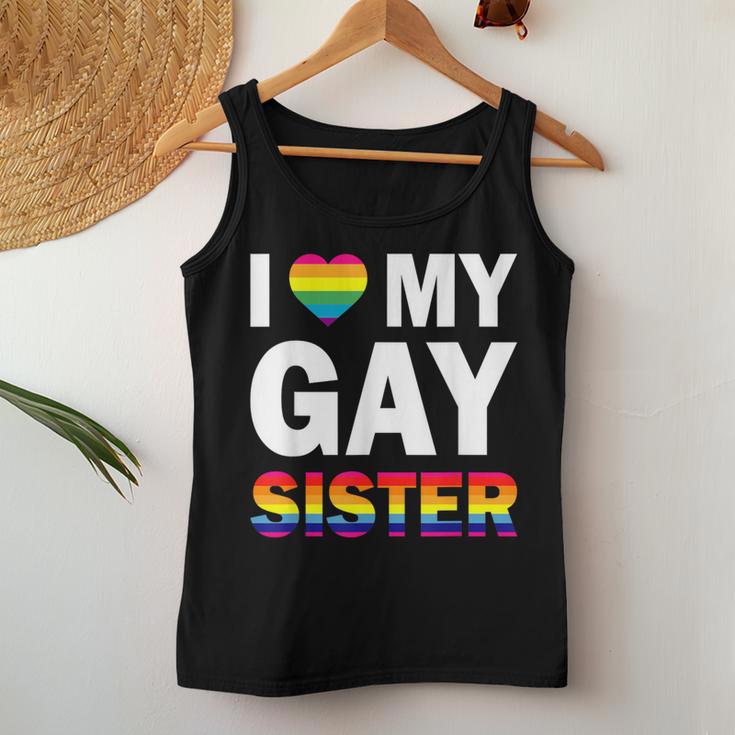 I Love My Gay Sister Equality Pride Lesbian Lgbt Women Tank Top Unique Gifts