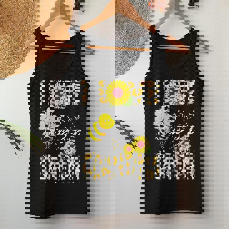 I Love Being A Grandma Sunflower Bee Lover Mother's Day Cute Women Tank Top Personalized Gifts