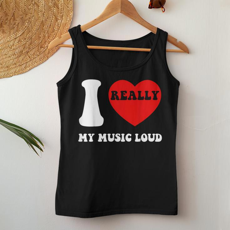 I Love My Music I Heart My Music Loud Vintage Women Tank Top Unique Gifts