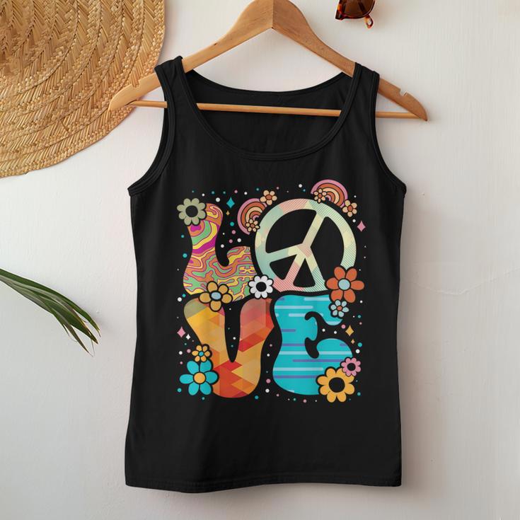 Love Peace Sign Floral Retro 70Er 80Er Jahre Kostüm Hippie Tank Top Frauen Lustige Geschenke