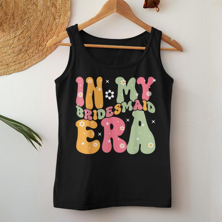 Maid Of Honor In My Bridesmaid Era Groovy Bachelorette Women Tank Top Funny Gifts