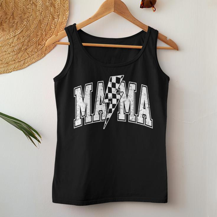 Mama Lightning Bolt Checkered Mother's Day Varsity For Mom Women Tank Top Unique Gifts
