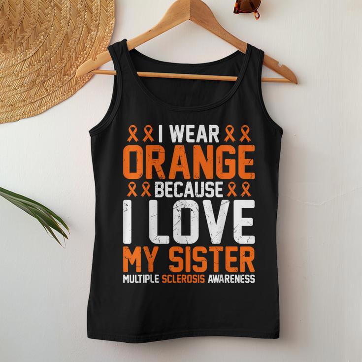 In March I Wear Orange Because I Love My Sister Ms Awareness Women Tank Top Unique Gifts