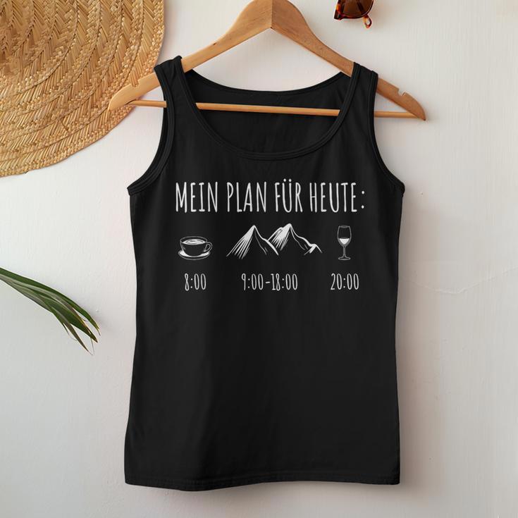 Mein Plan Für Heute Kaffe Mountain Wine Red Wine Fun Tank Top Frauen Lustige Geschenke