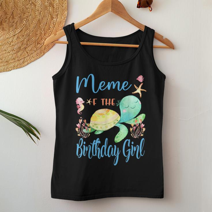 Meme Of The Birthday Girl Sea Party Turtle Birthday Women Tank Top Unique Gifts