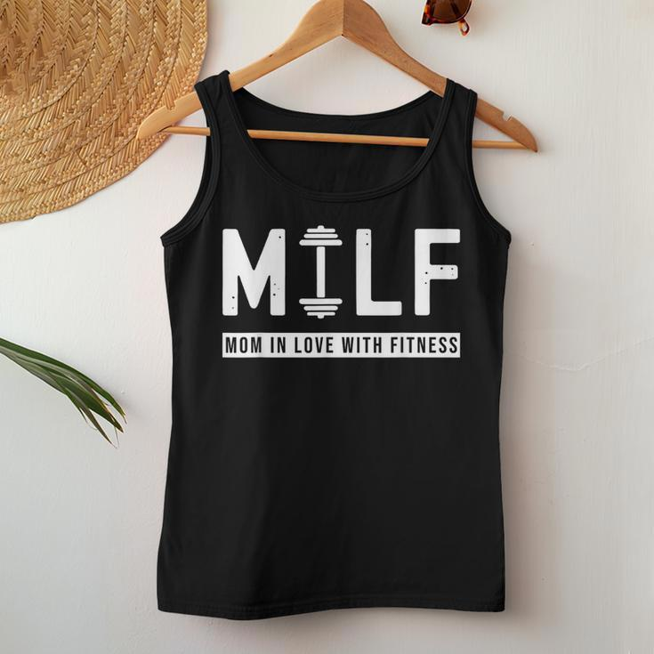 Milf Mom In Love With Fitness Saying Quote Women Tank Top Funny Gifts
