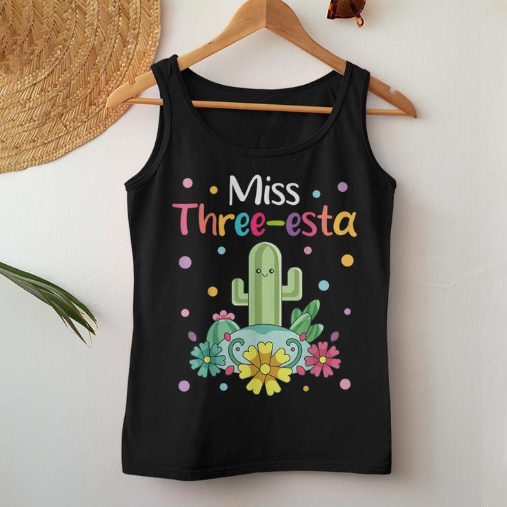 Miss Three-Esta Fiesta Cactus 3Rd Birthday Party Outfit Women Tank Top Funny Gifts
