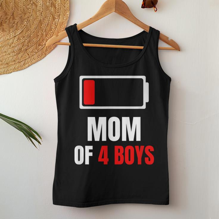 Mom Of 4 Boys Son For Women Tank Top Funny Gifts