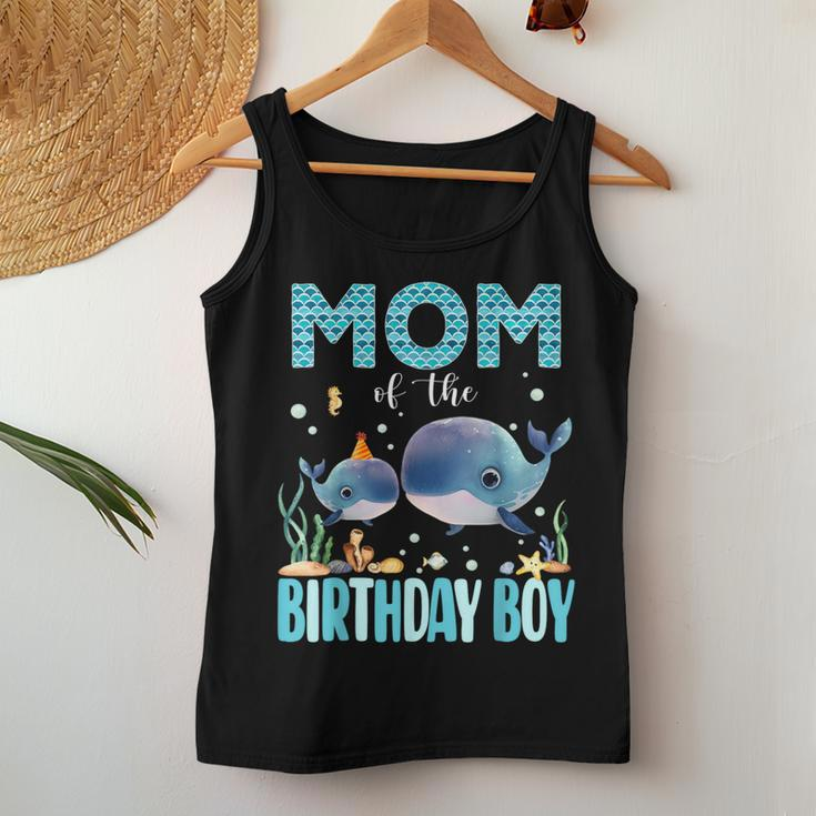 Mom Of The Birthday Boy Whale Shark Sea Fish Ocean Whale Women Tank Top Unique Gifts