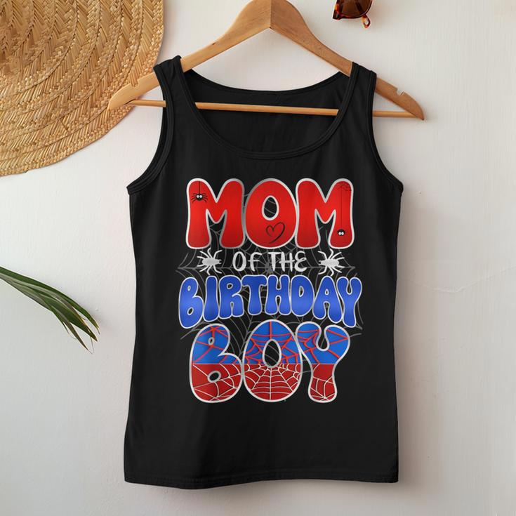 Mom Of The Birthday Spider Web Boy Mom And Dad Family Women Tank Top Unique Gifts