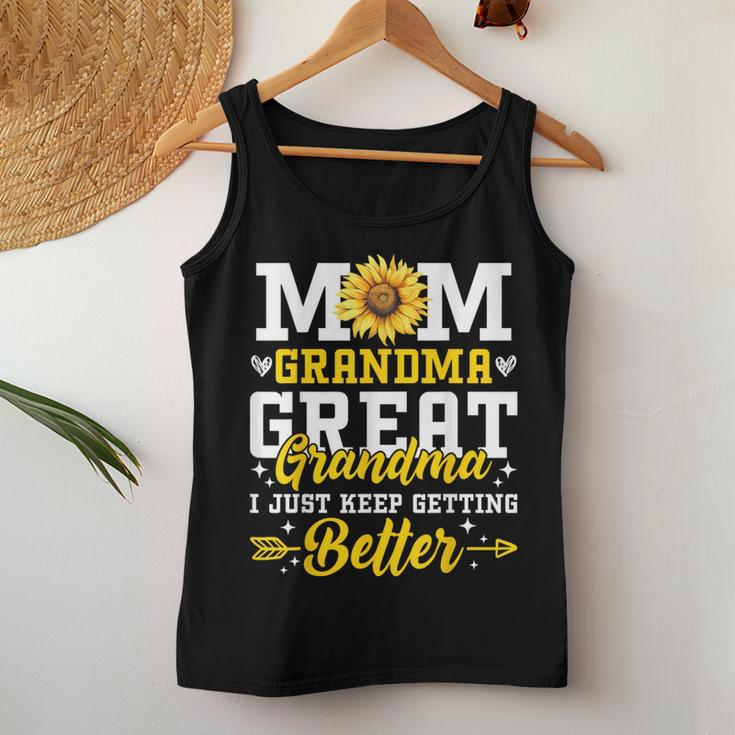 Mom Grandma Great Grandma Mother's Day 2024 Sunflower Women Women Tank Top Personalized Gifts