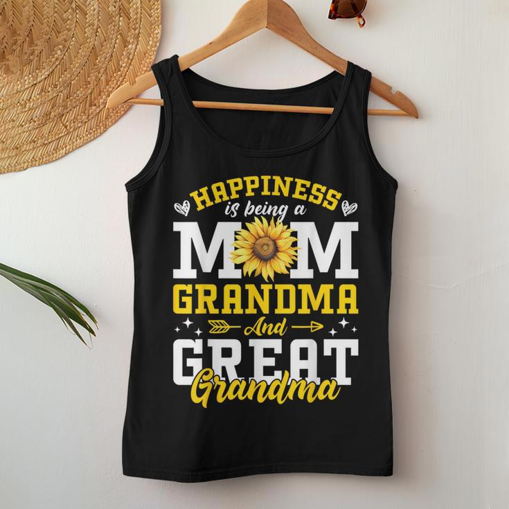Mom Grandma Great Grandma Mother's Day 2024 Sunflower Women Tank Top Funny Gifts