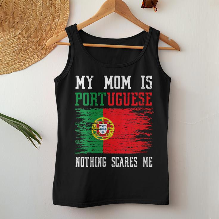 My Mom Is Portuguese Nothing Scares Me Vintage Portugal Flag Women Tank Top Unique Gifts
