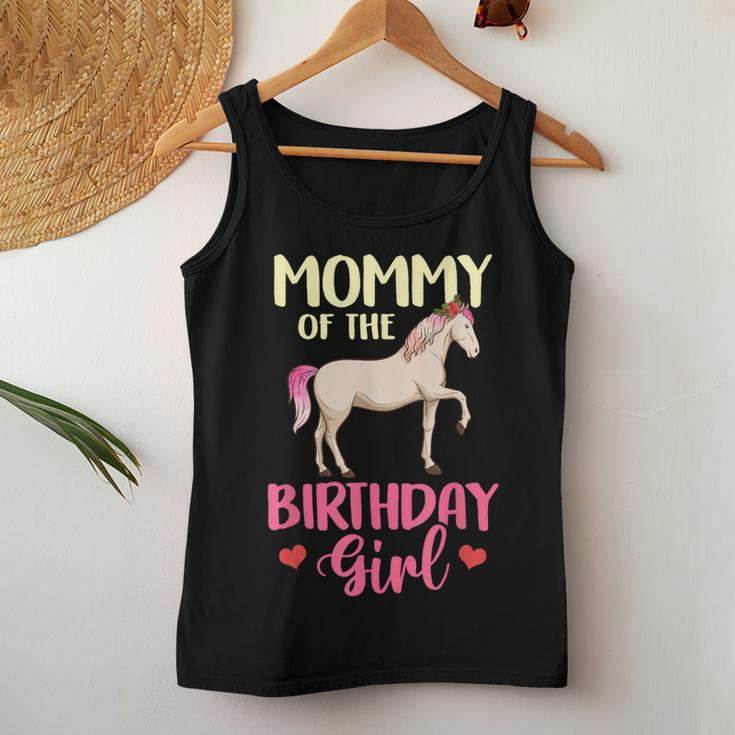 Mommy Of The Birthday Girl Horse Equestrian Party Family Women Tank Top Unique Gifts
