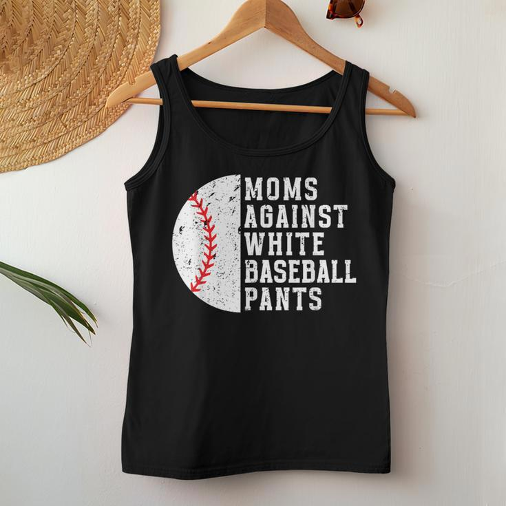 Moms Against White Baseball Pants Vintage Baseball Mom Women Tank Top Personalized Gifts