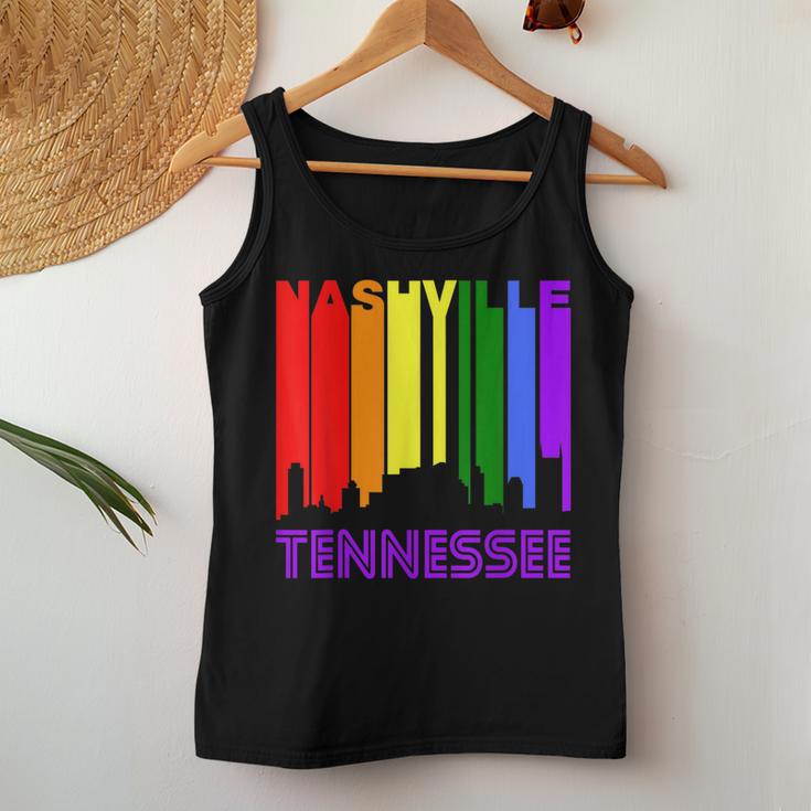 Nashville Tennessee Lgbtq Gay Pride Rainbow Skyline Women Tank Top Unique Gifts