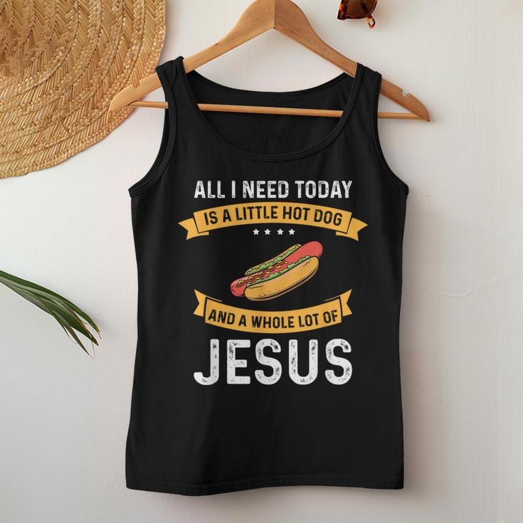 I Need Hot Dog And A Lot Of Jesus Christian God Christ Women Tank Top Unique Gifts