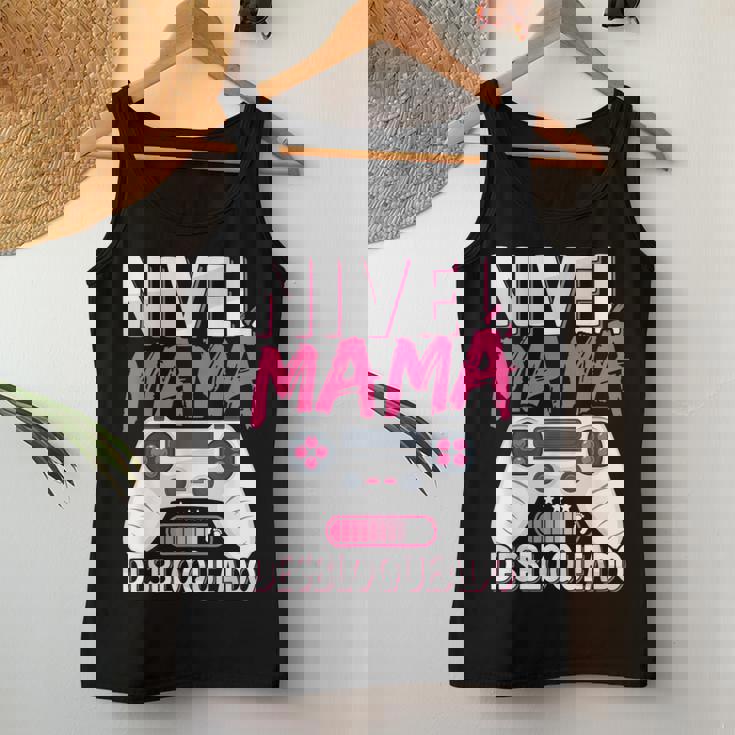 Nivel Mama Desbloqueado Futura Mama Madre Anunciar Embarazo Camiseta sin mangas para mujer Regalos divertidos