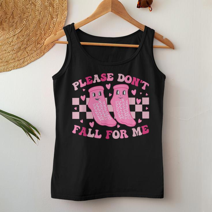 Non Slip Socks Please Don't Fall For Me Medical Nurse Women Tank Top Personalized Gifts